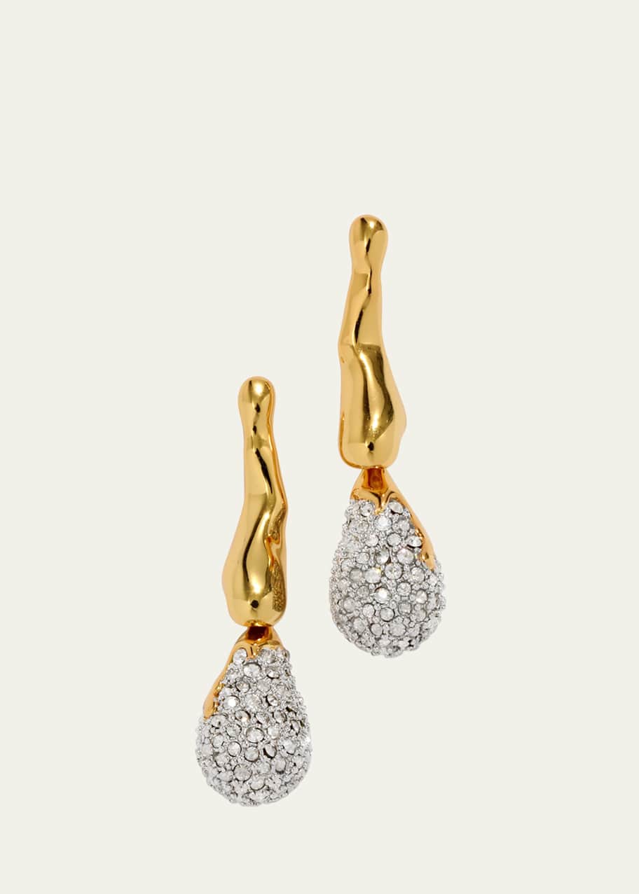 Image 1 of 1: Solanales Gold-Plated Crystal Dewdrop Earrings