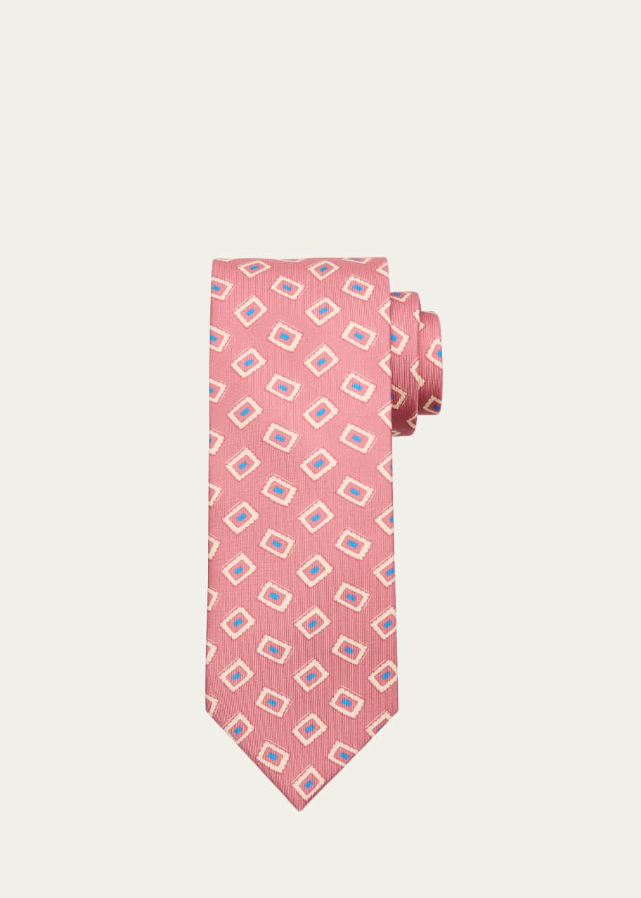 Image 1 of 1: Men's Geometric Silk Tie