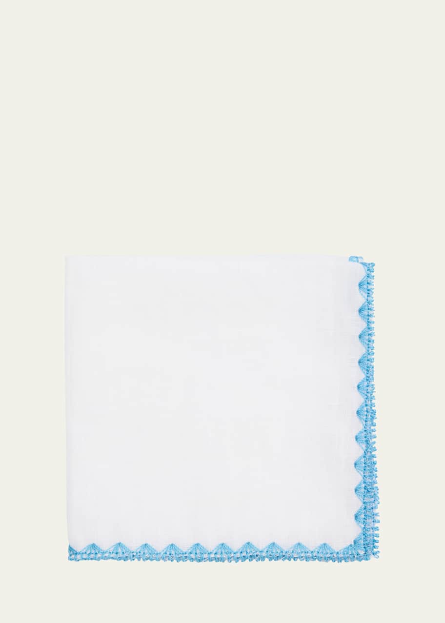 Image 1 of 1: Men's Linen Embroidered-Trim Pocket Square