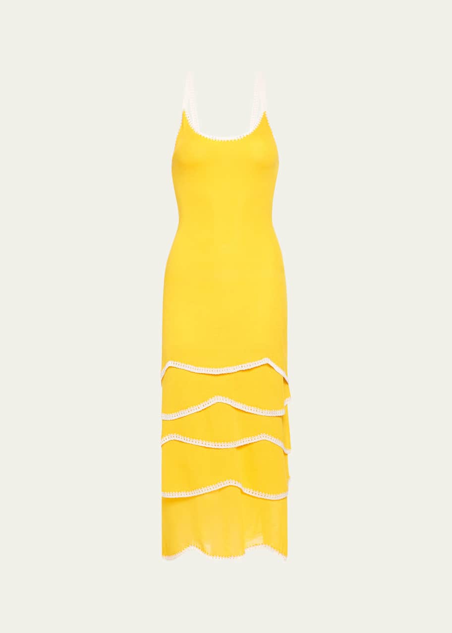 Aurelia Knit Tiered Midi Dress | Ramy Brook A04257003 / Lemon Wave / M