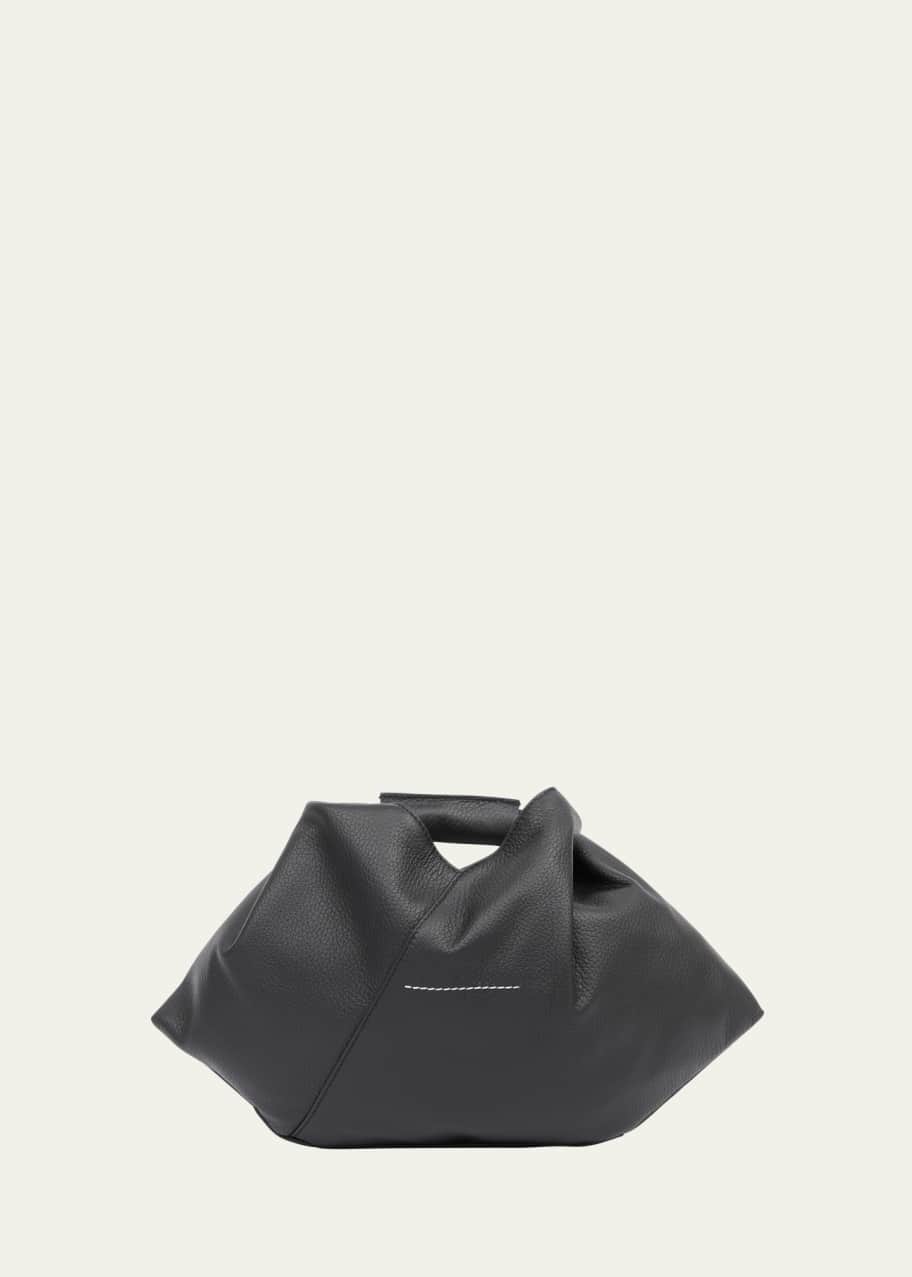 MM6 Maison Margiela Mini Japanese Draped Grainy Leather Top-Handle
