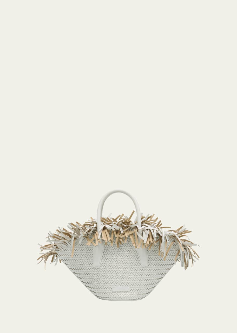 Image 1 of 1: Sardinia Mini Fringe Basket Top-Handle Bag