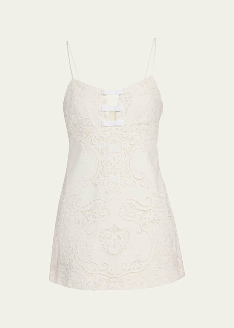 LoveShackFancy Rosalisa Embroidered Cotton Mini Dress - Bergdorf Goodman
