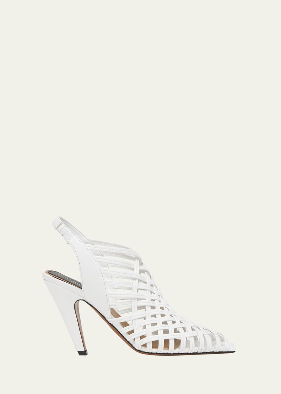 Image 1 of 1: Spure Woven Slingback Peep-Toe Pumps