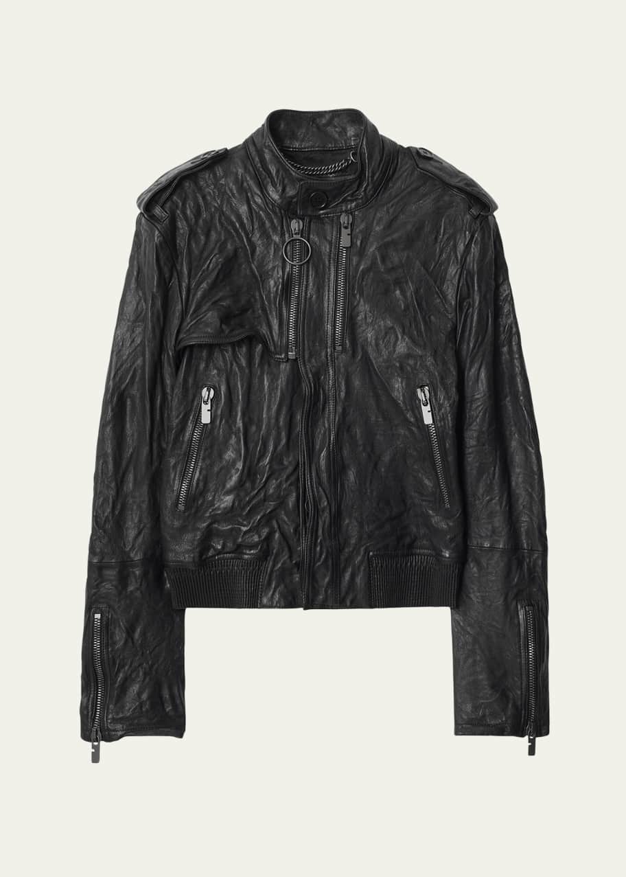 Image 1 of 1: Wrinkled Leather Jacket