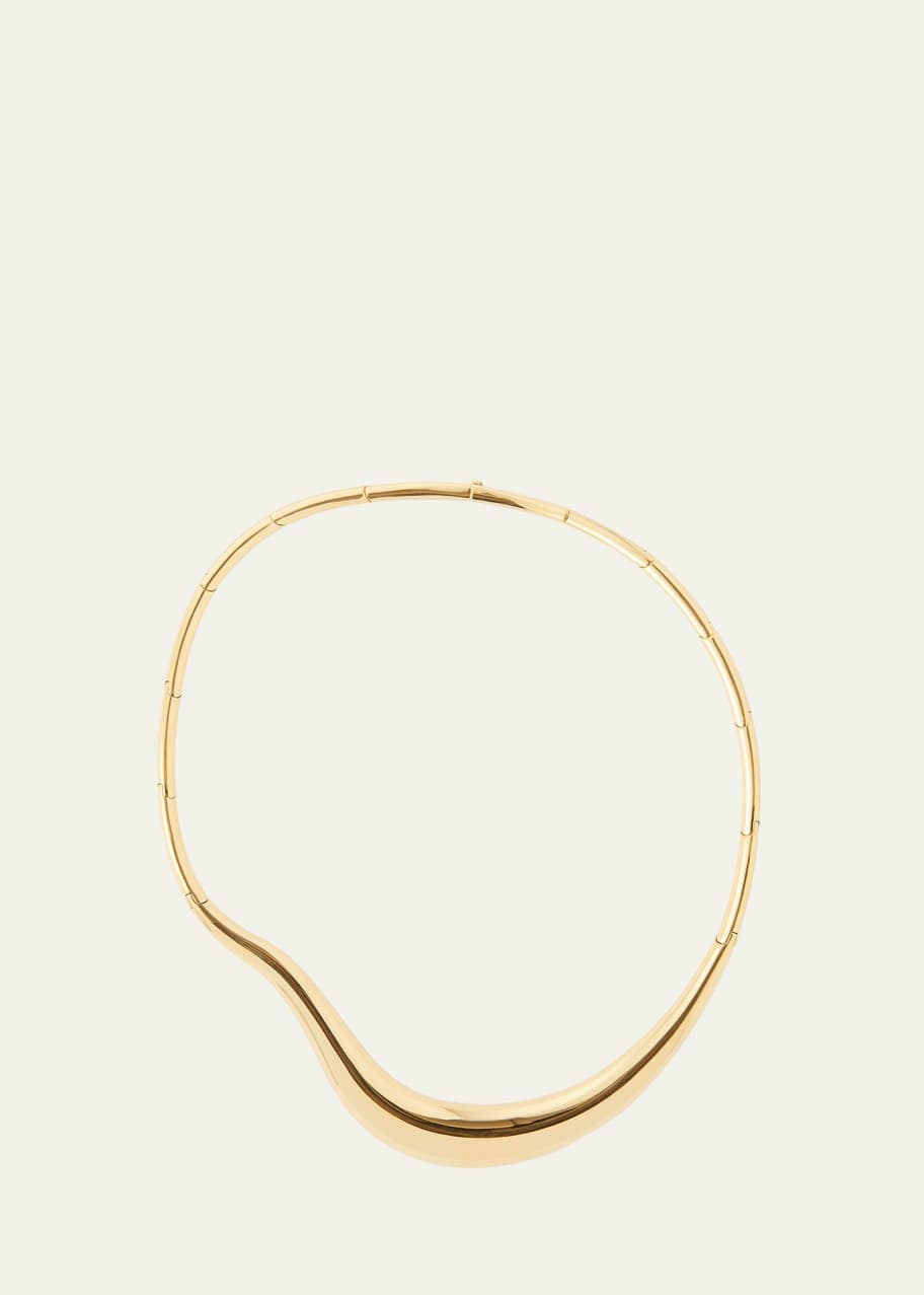 Image 1 of 1: 18K Yellow Gold Bold Stream Wave Necklace