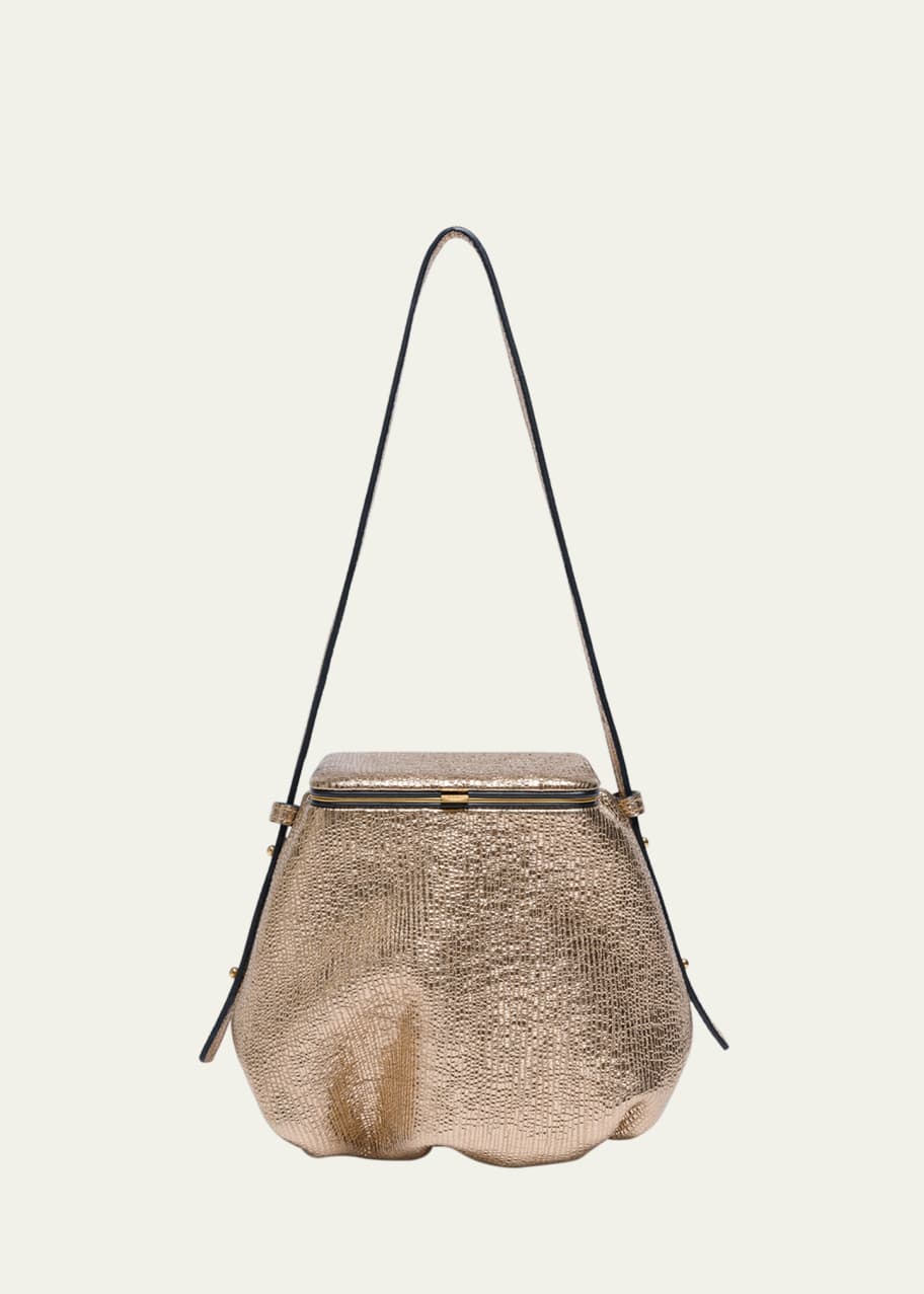 Image 1 of 1: Blaine Mini Metallic Leather Pouch Shoulder Bag
