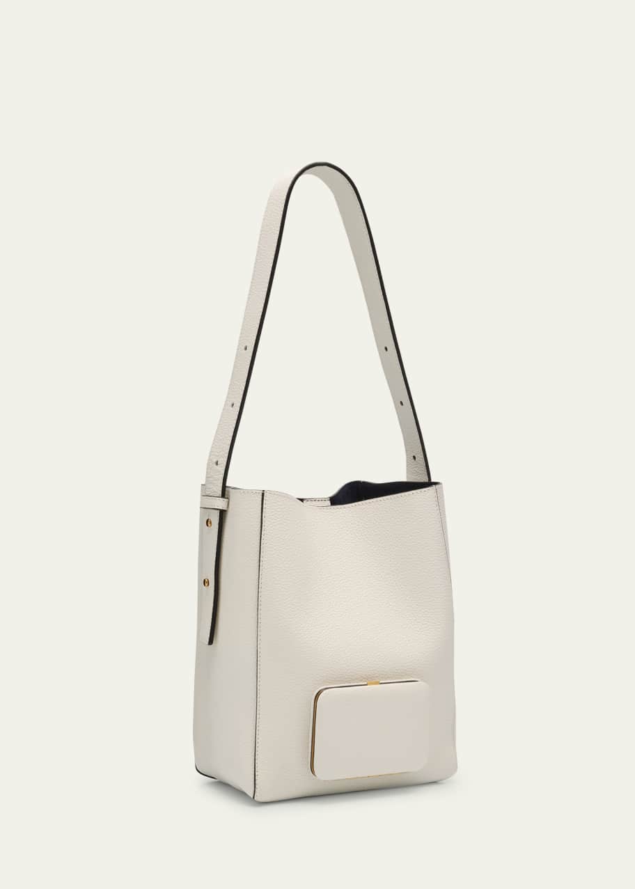 Image 1 of 1: Parker M Leather Bucket Bag