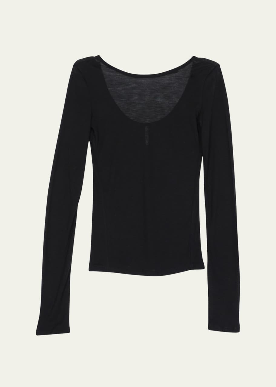 Image 1 of 1: Long-Sleeve Low Back Tee