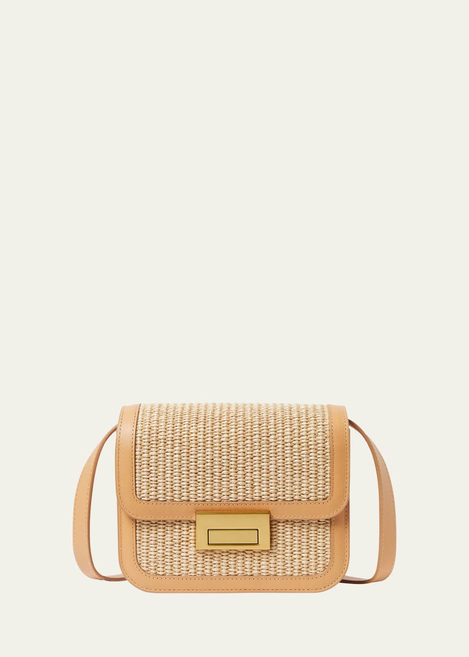 Image 1 of 1: Desi Flap Woven Leather Crossbody Bag