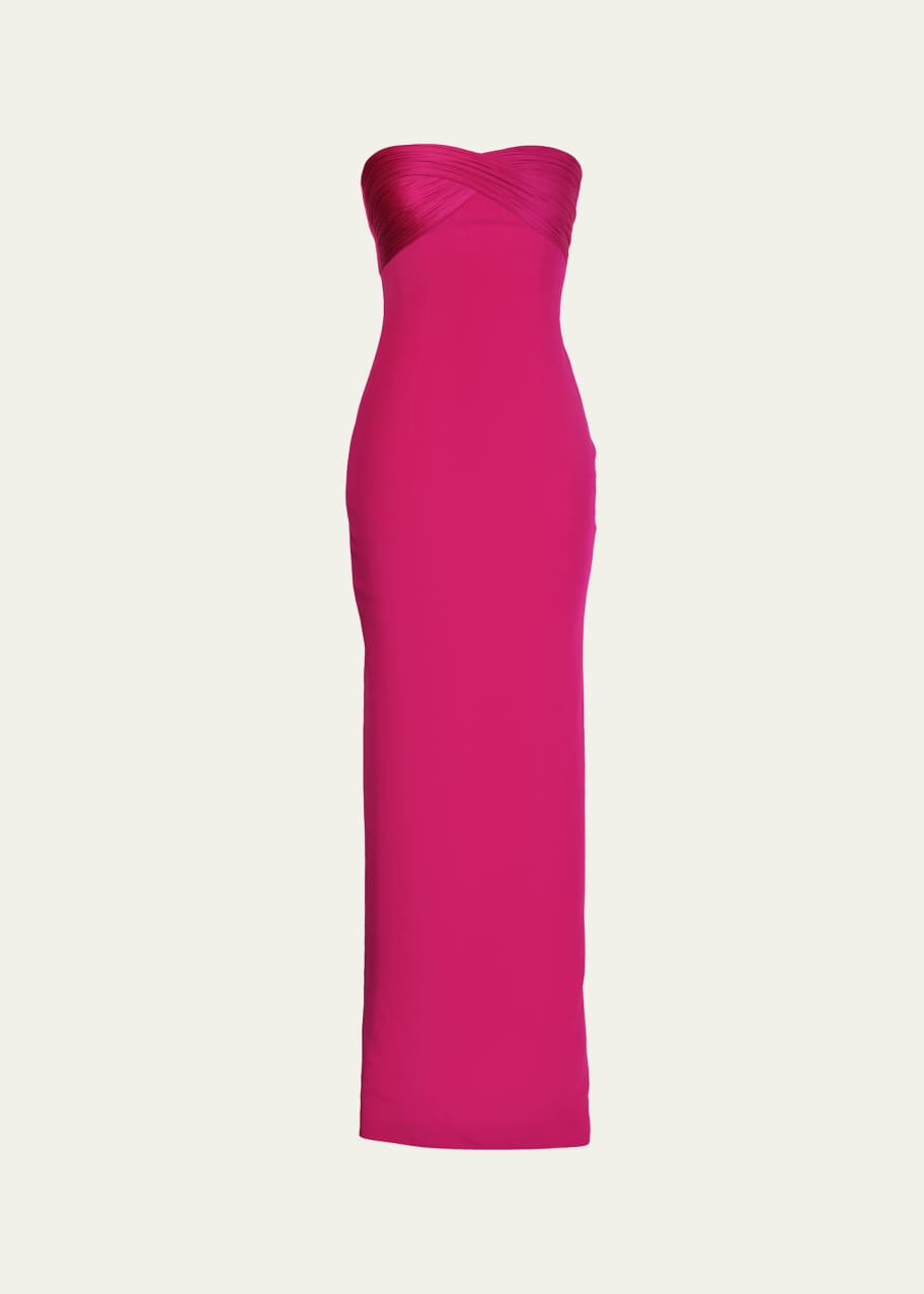 Image 1 of 1: The Infinity Strapless Draped Column Silk Gown