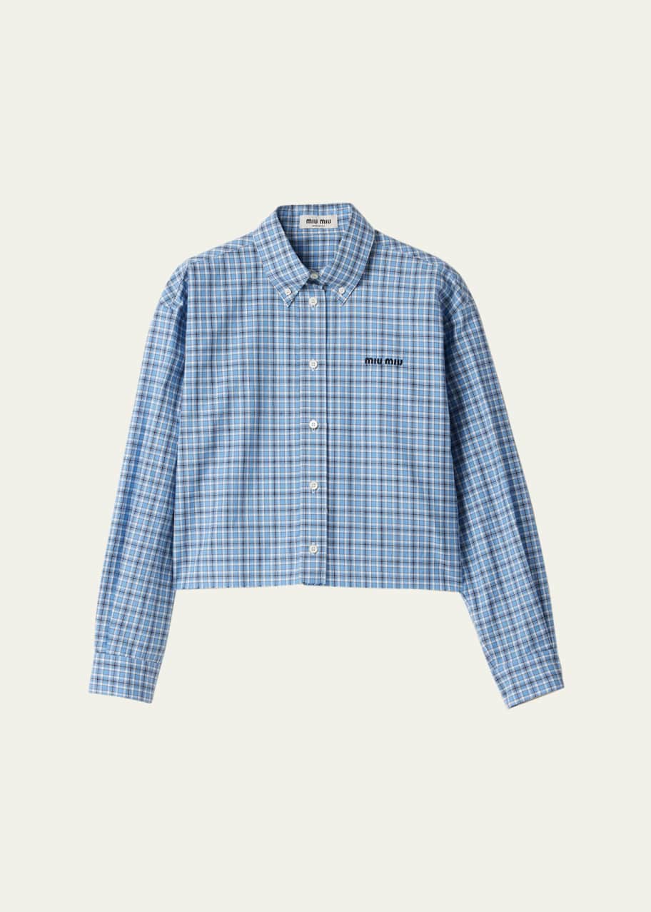 トップス archive miumiu long sleeve checked shirt miu miu（ミュウミュウ） シャツ レディース ボタンダウン ストレート