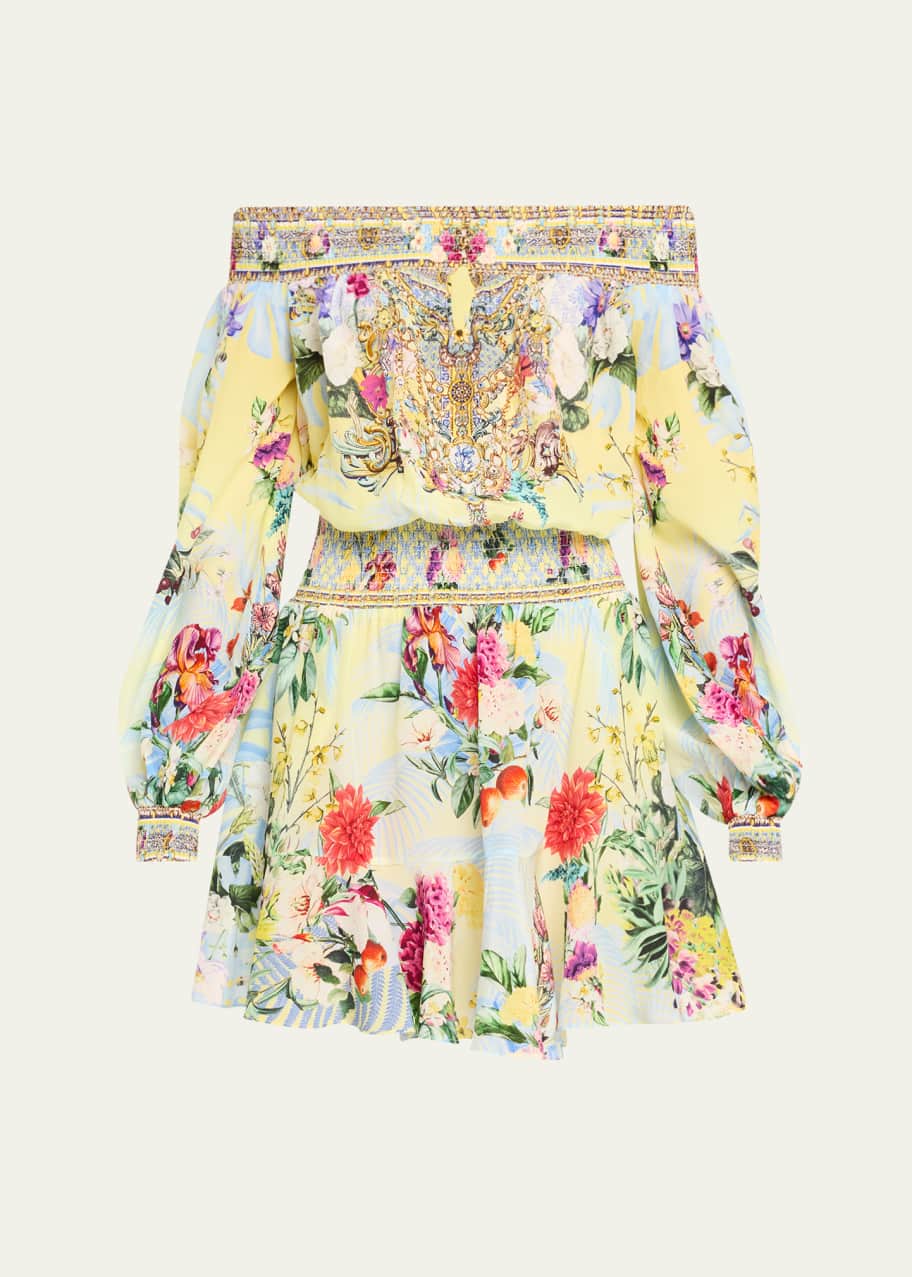 Image 1 of 1: Flor Fantastica Off-Shoulder Mini Dress