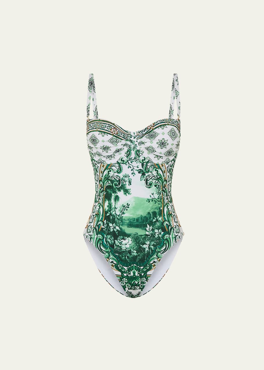 Image 1 of 1: Corridor of Calm Ruched Cup Underwire One-Piece Swimsuit
