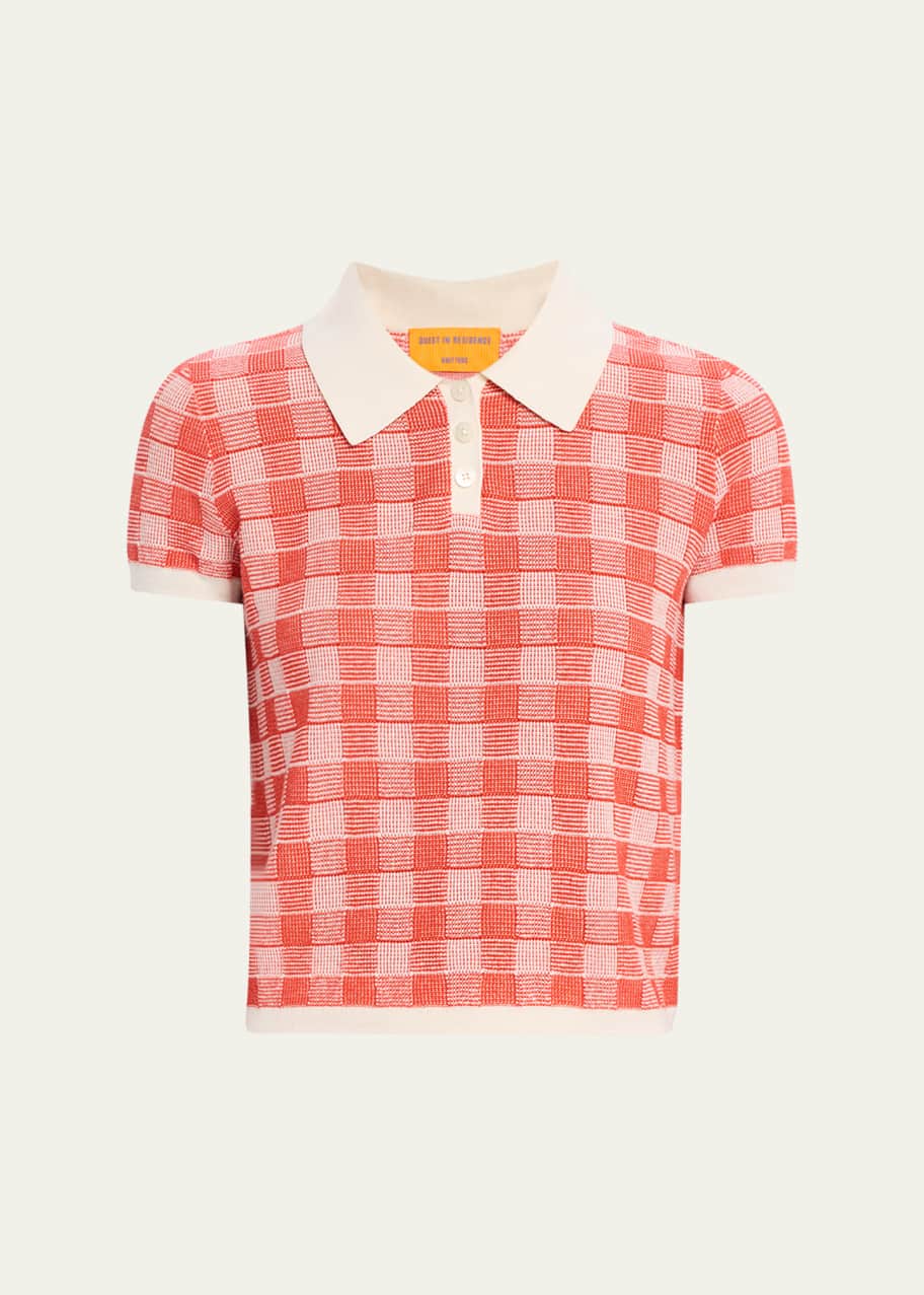 Image 1 of 1: Gingham Shrunken Polo