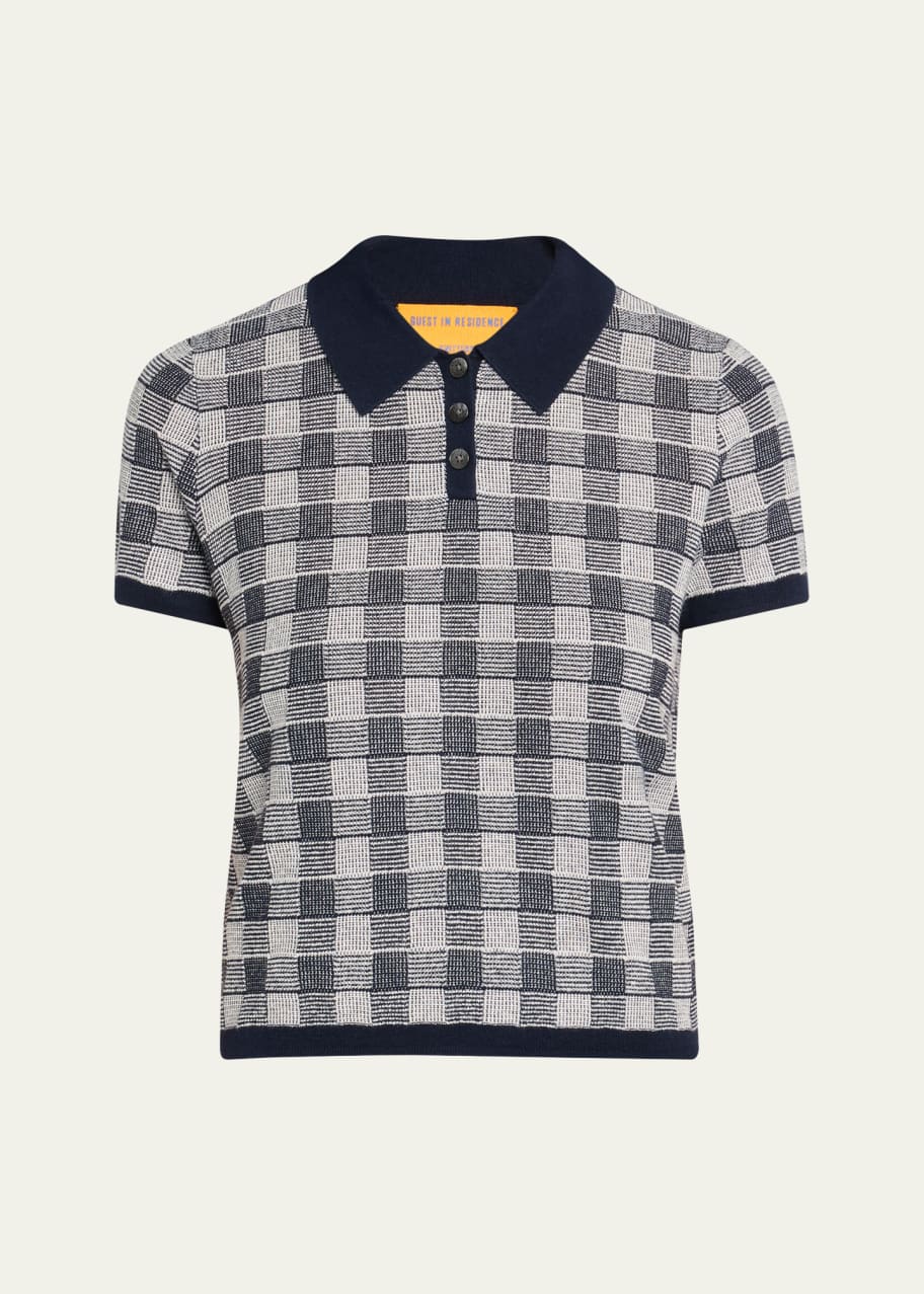 Image 1 of 1: Gingham Shrunken Polo
