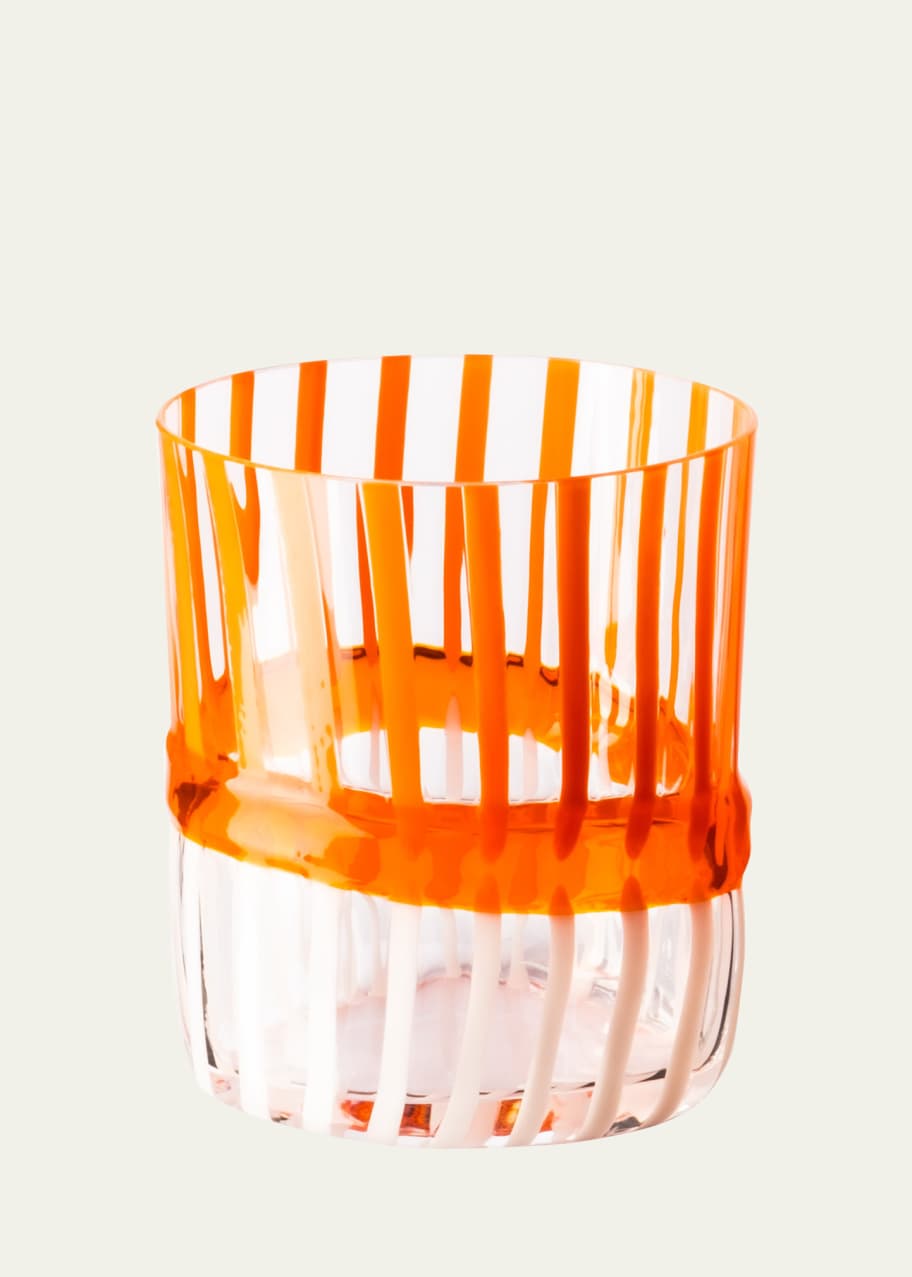 Image 1 of 1: Bora Orange & White Drinking Glass, 12.5 oz.
