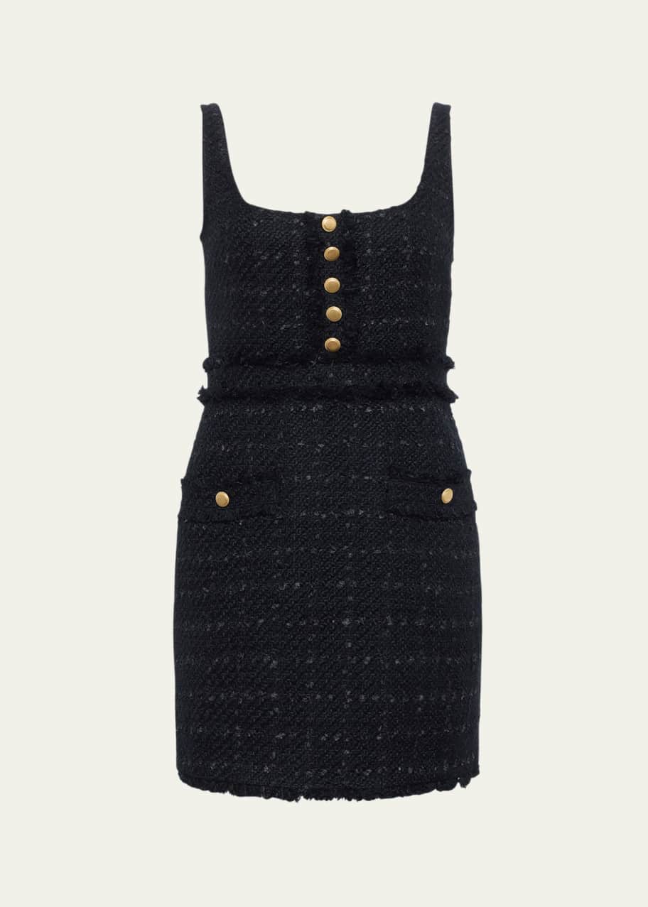 L'Agence Valli Square-Neck Tweed Mini Dress - Bergdorf Goodman