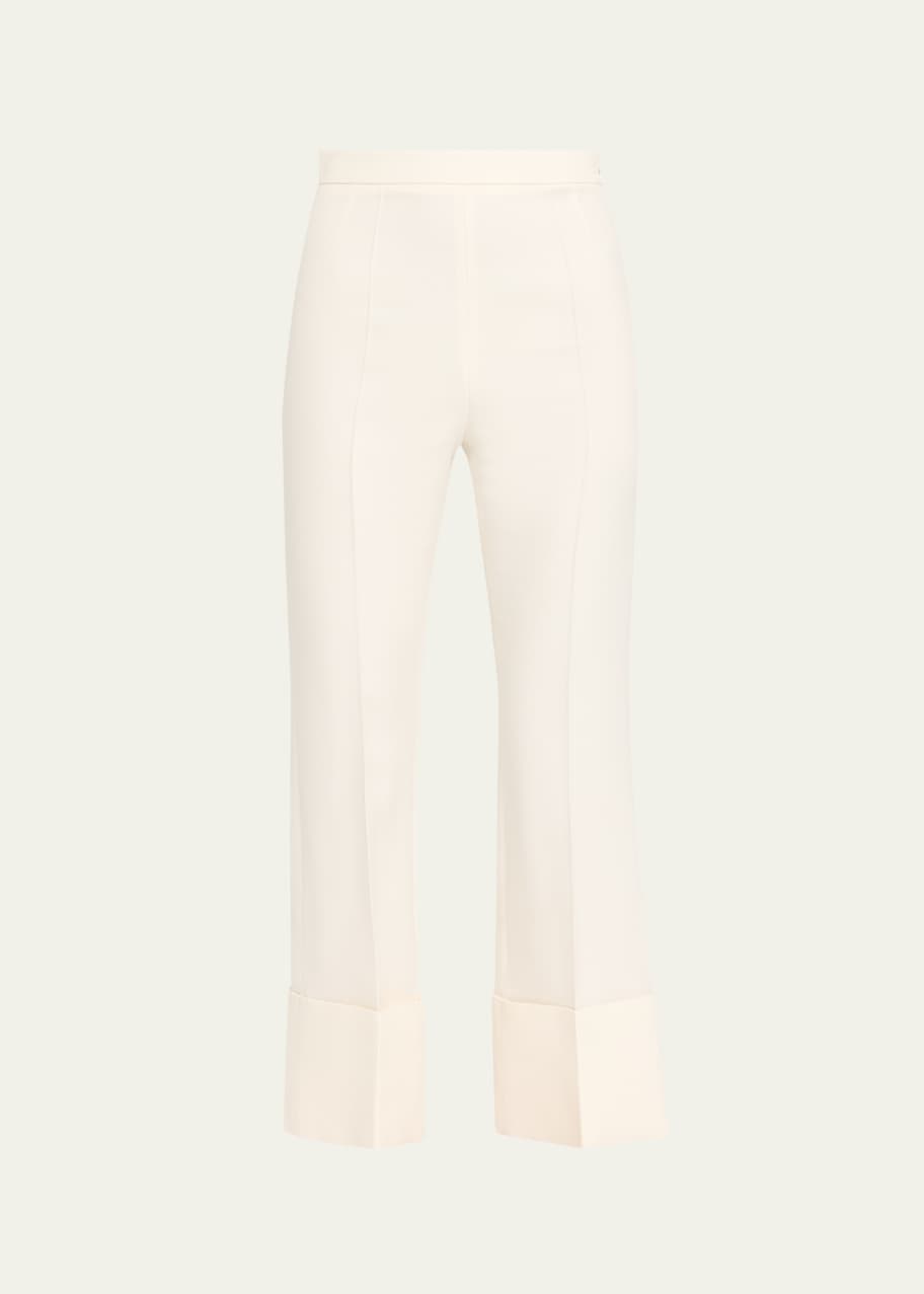 Image 1 of 1: Crepe Kickflare Crop Trousers