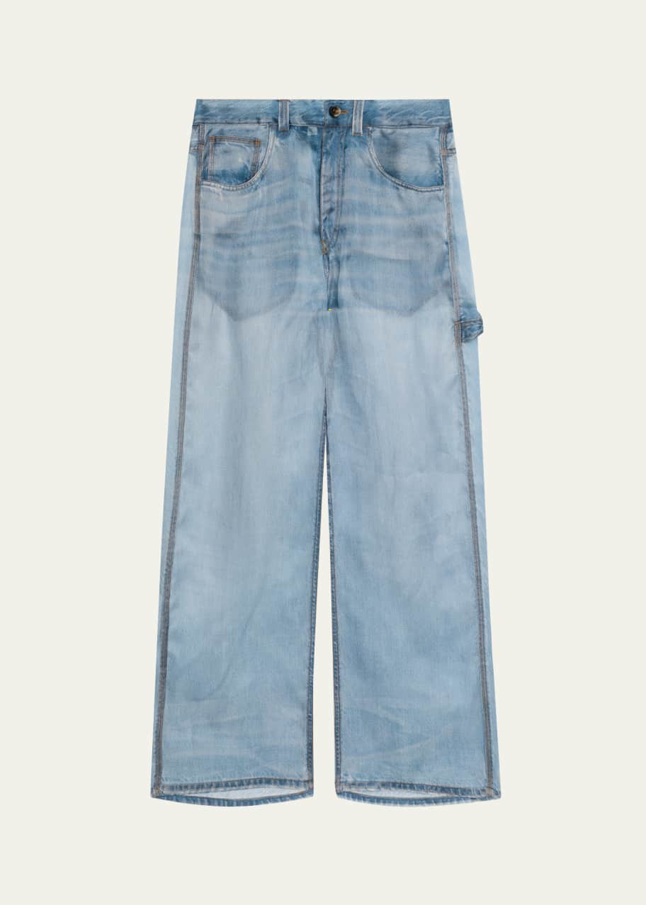 Image 1 of 1: Winona Sheer Denim Print Jeans