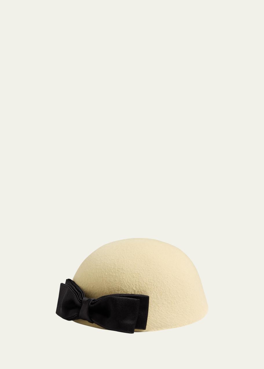 Valentino Garavani Dyed Rabbit Hair Bow Beret - Bergdorf Goodman display picture 1