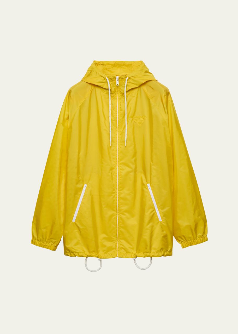 Prada Re-Nylon Drawstring Hooded Rain Jacket - Bergdorf Goodman