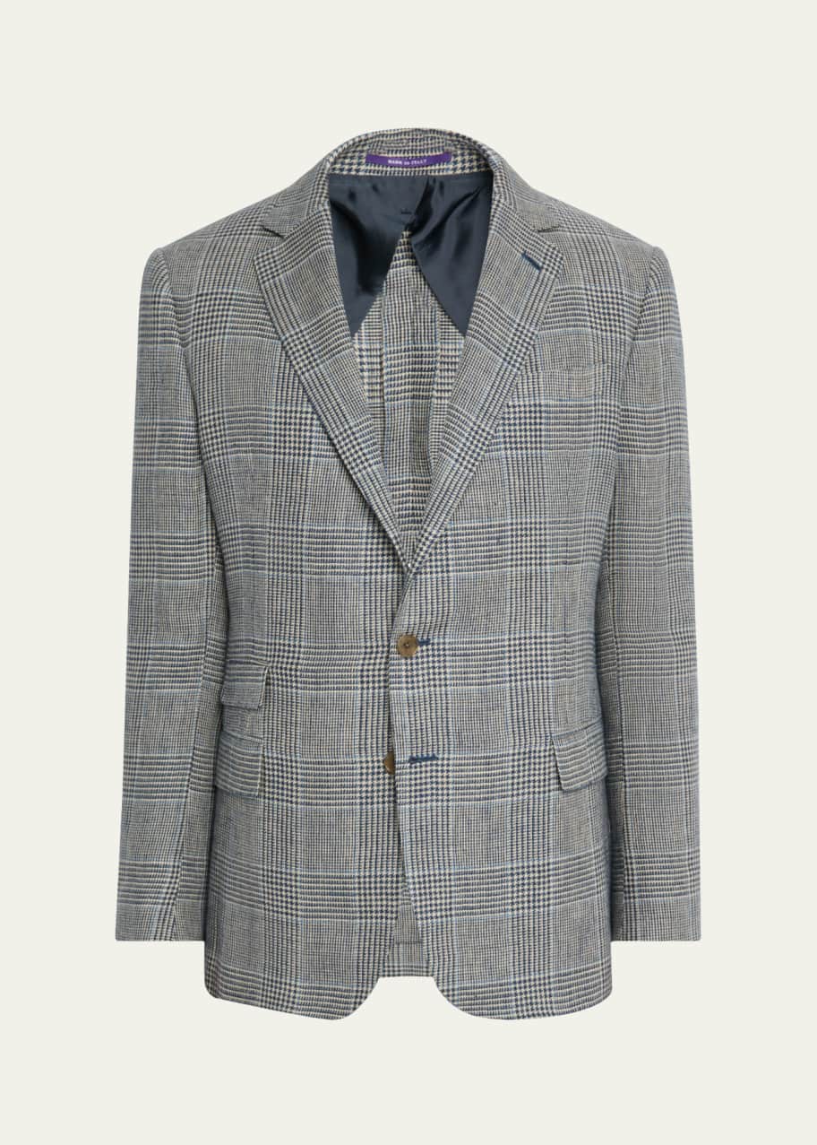 Image 1 of 1: Men's Kent Glen Plaid Linen Sport Coat