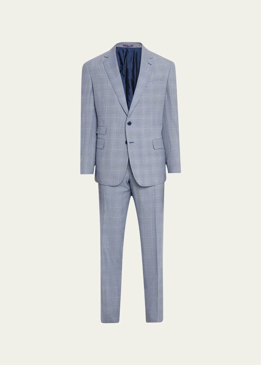 Image 1 of 1: Men's Kent Hand-Tailored Glen Plaid Suit