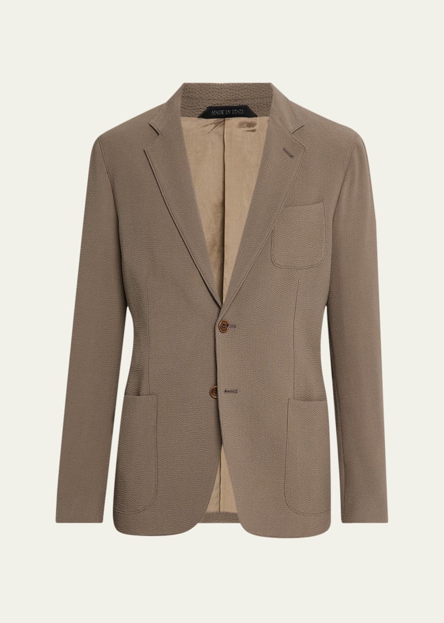 Giorgio Armani Men's Upton Wool Stretch Seersucker Jacket