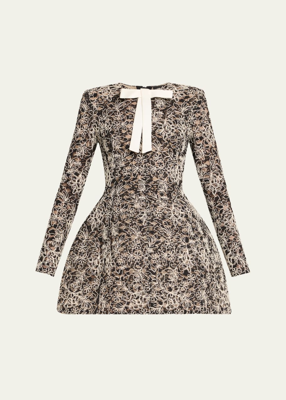 Bronx and Banco Courtney Floral Lace Fit-&-Flare Mini Dress