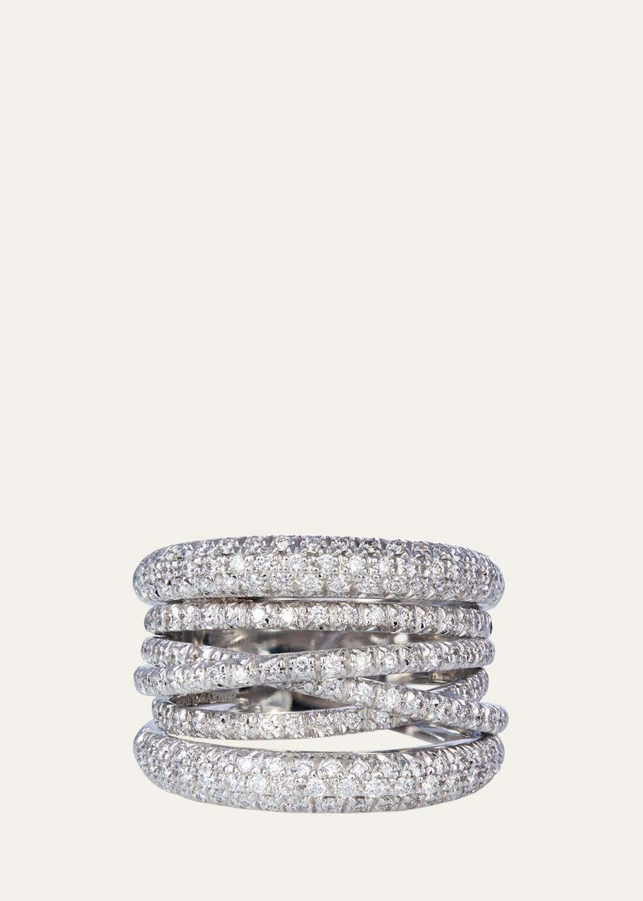 Sidney Garber 18K White Gold Diamond Scribble Band Ring - Bergdorf Goodman