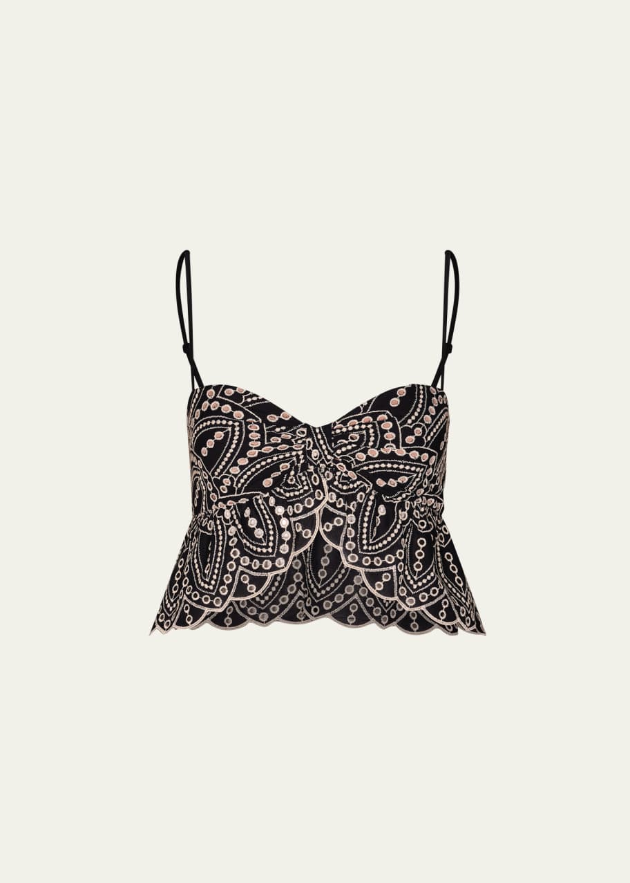 Image 1 of 1: Lunch Date Eyelet Cropped Top