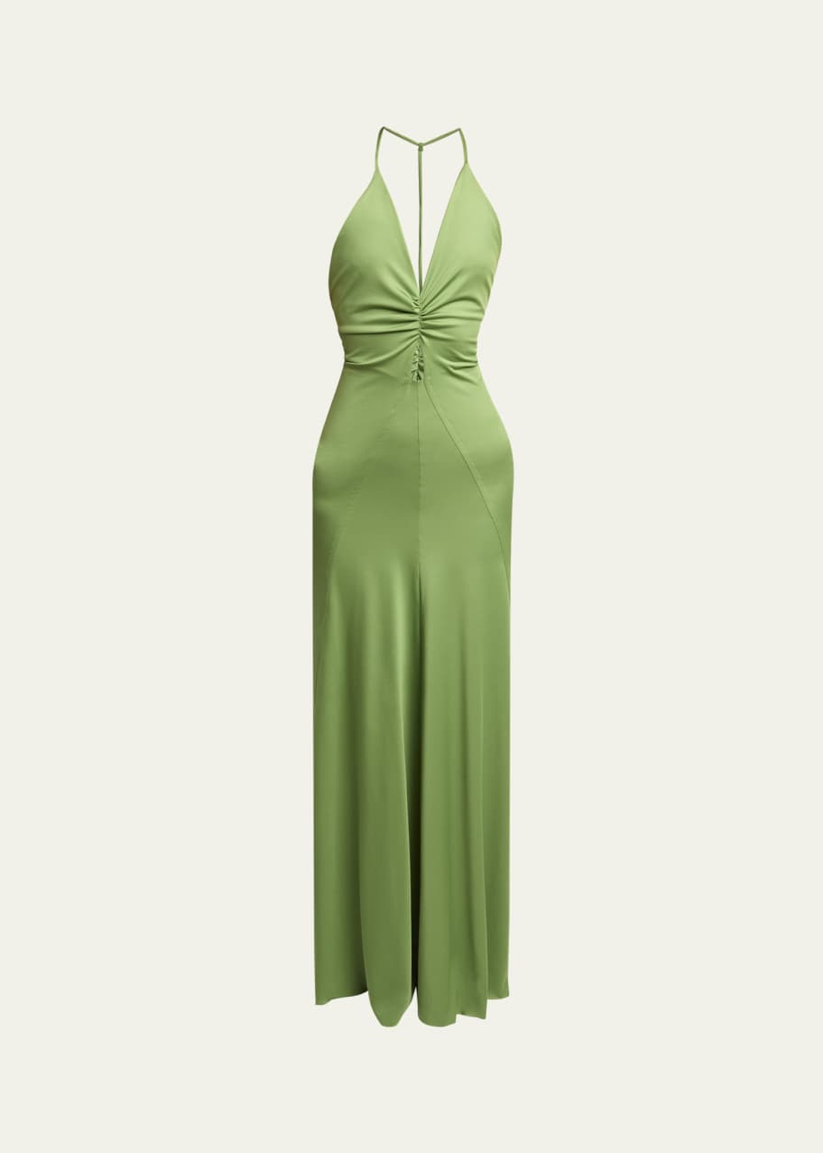 Victoria Beckham V-Neck Ruched Cami Gown - Bergdorf Goodman