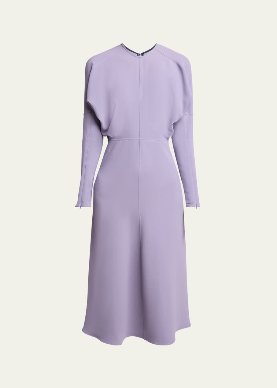 Image 1 of 1: Long-Sleeve Dolman Midi Dress
