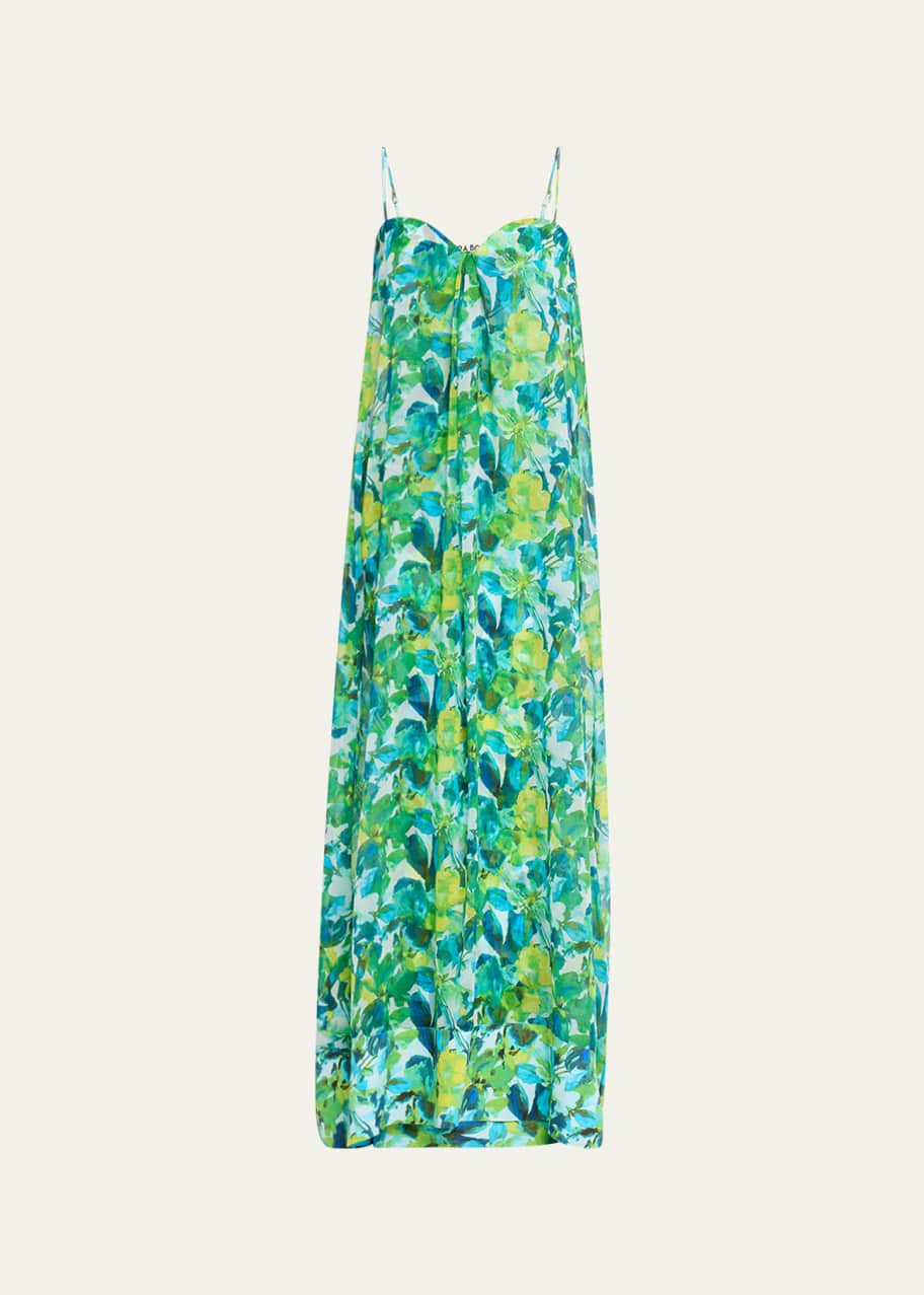 sachin and babi light blue dress Navy Floral Sleeveless Chiffon Belted Dress