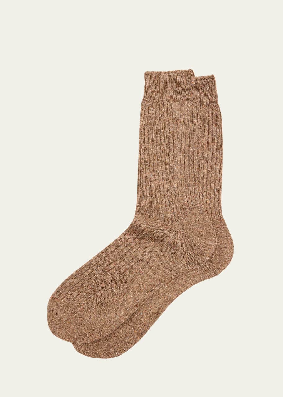 Image 1 of 1: Men's Colonno Cashmere and Silk Mid-Calf Socks
