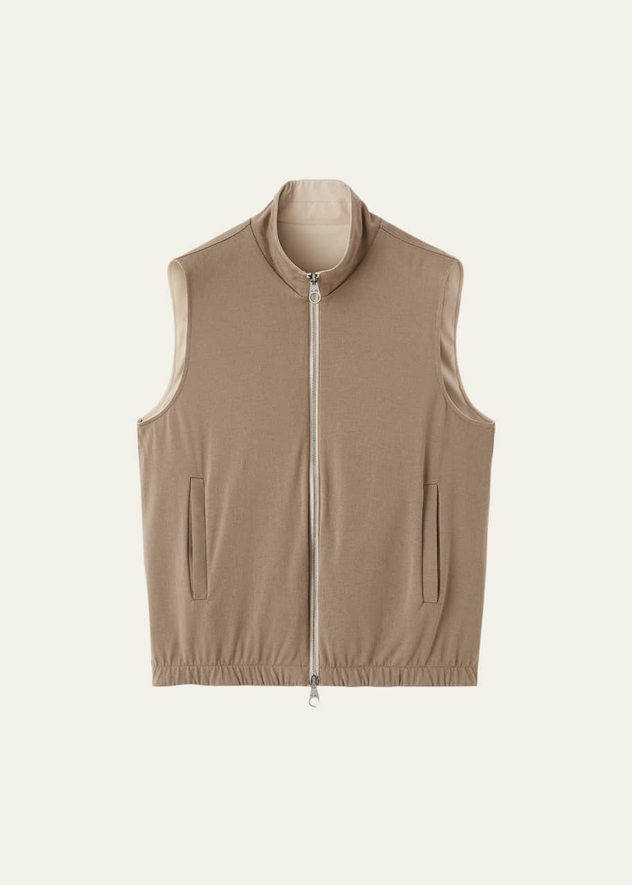 Loro Piana Men's Microfiber/Wool Reversible Zip Vest - Bergdorf
