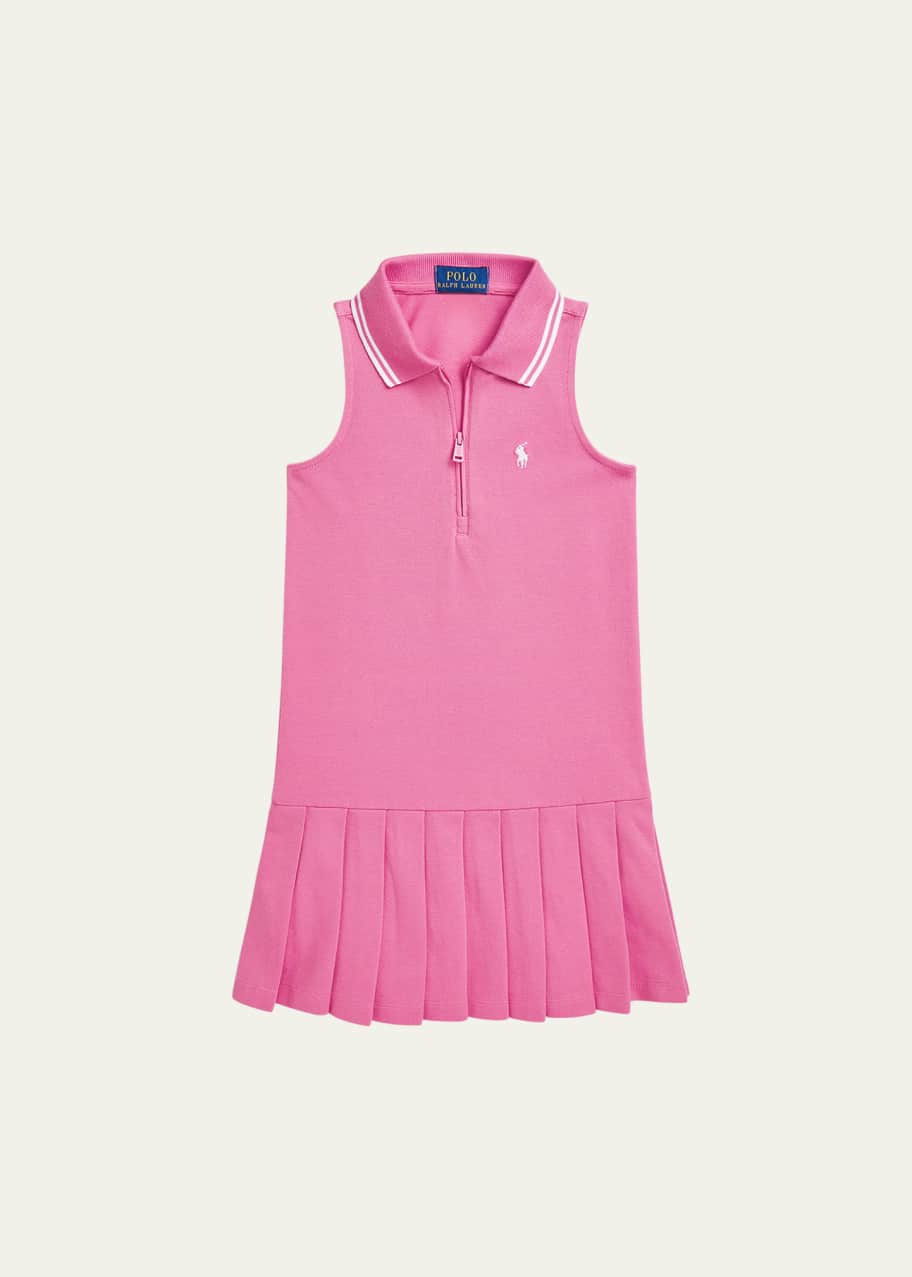 Image 1 of 1: Girl's Pony Embroidered Pleated Tennis Dress, Size 2-6X