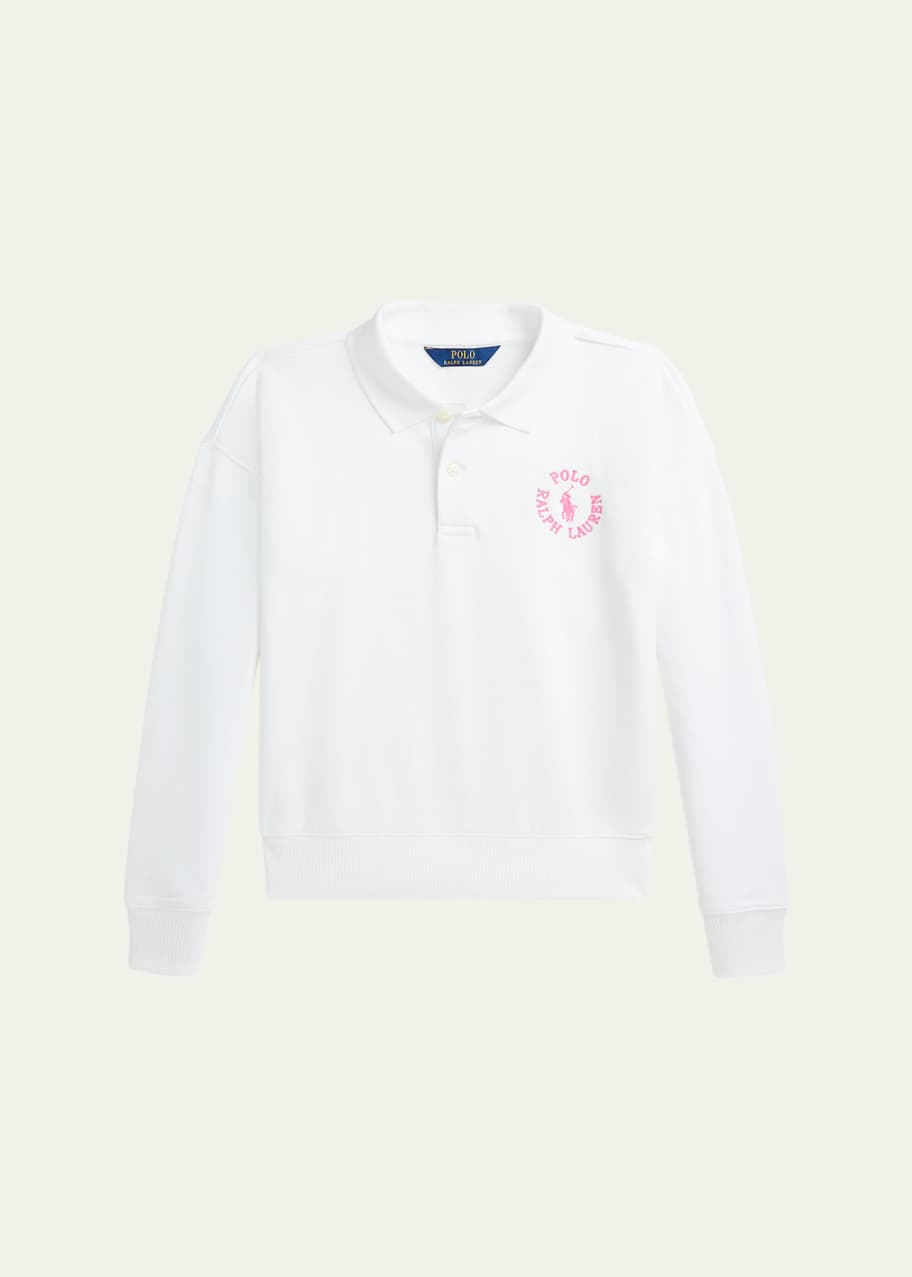 Image 1 of 1: Girl's Polo Embroidered Sweatshirt, Size S-XL