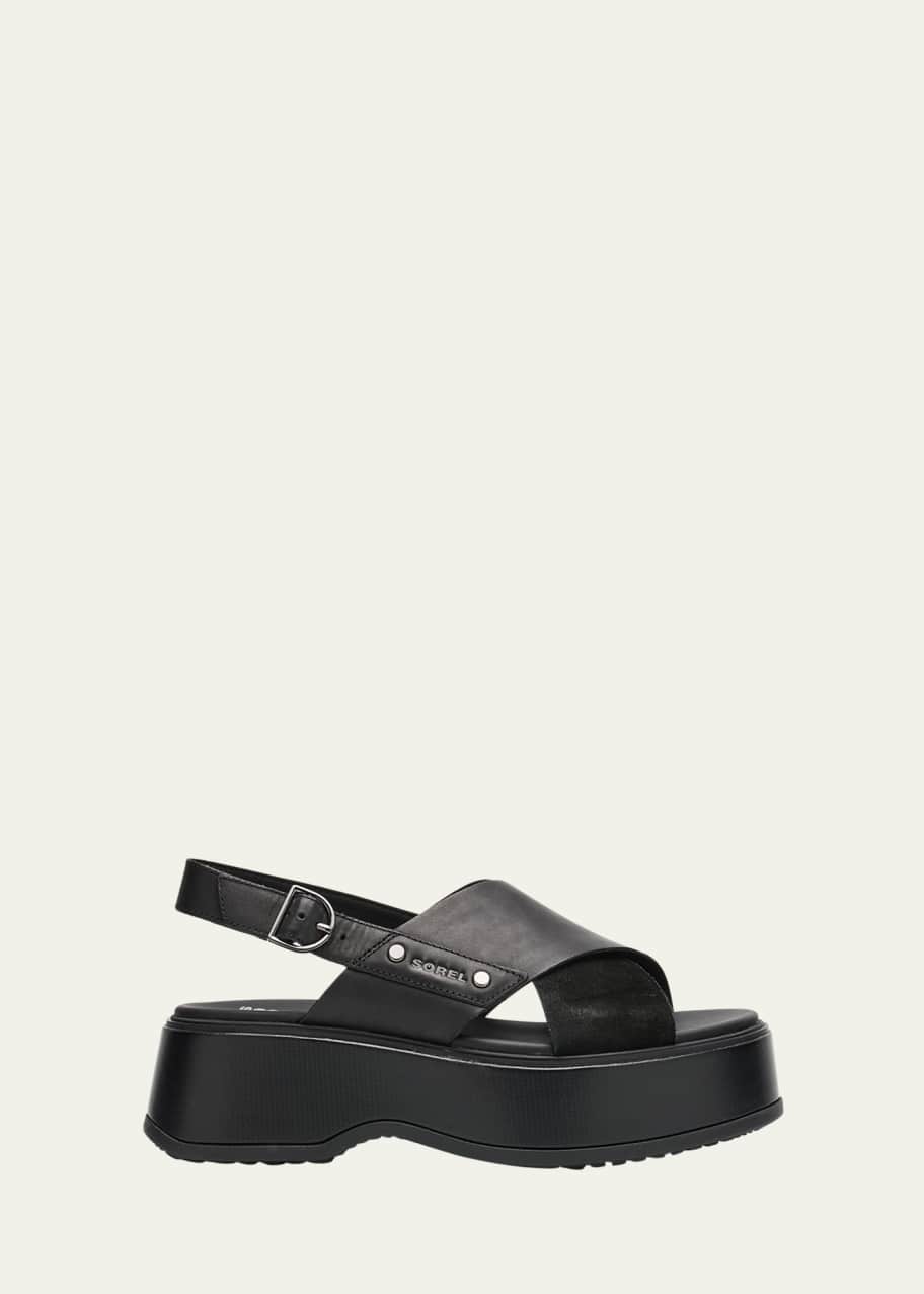 Sorel Dayspring Mixed Leather Crossover Comfort Sandals - Bergdorf
