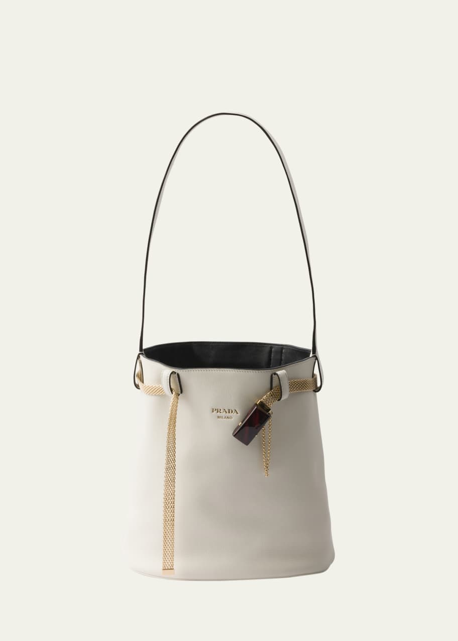 Image 1 of 1: Chain Buckle Leather Shoulder Bag