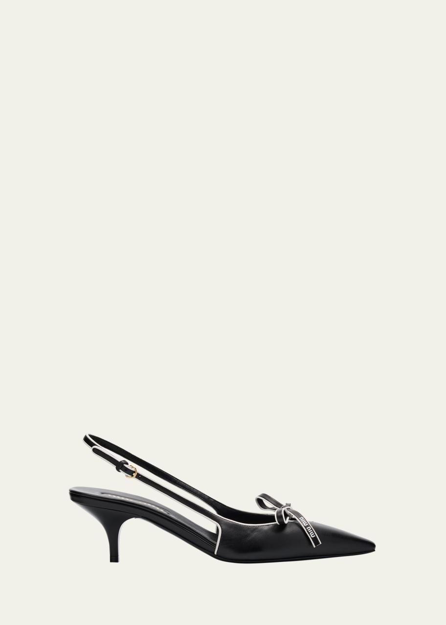Miu Miu Nappa Leather Bow Slingback Pumps - Bergdorf Goodman