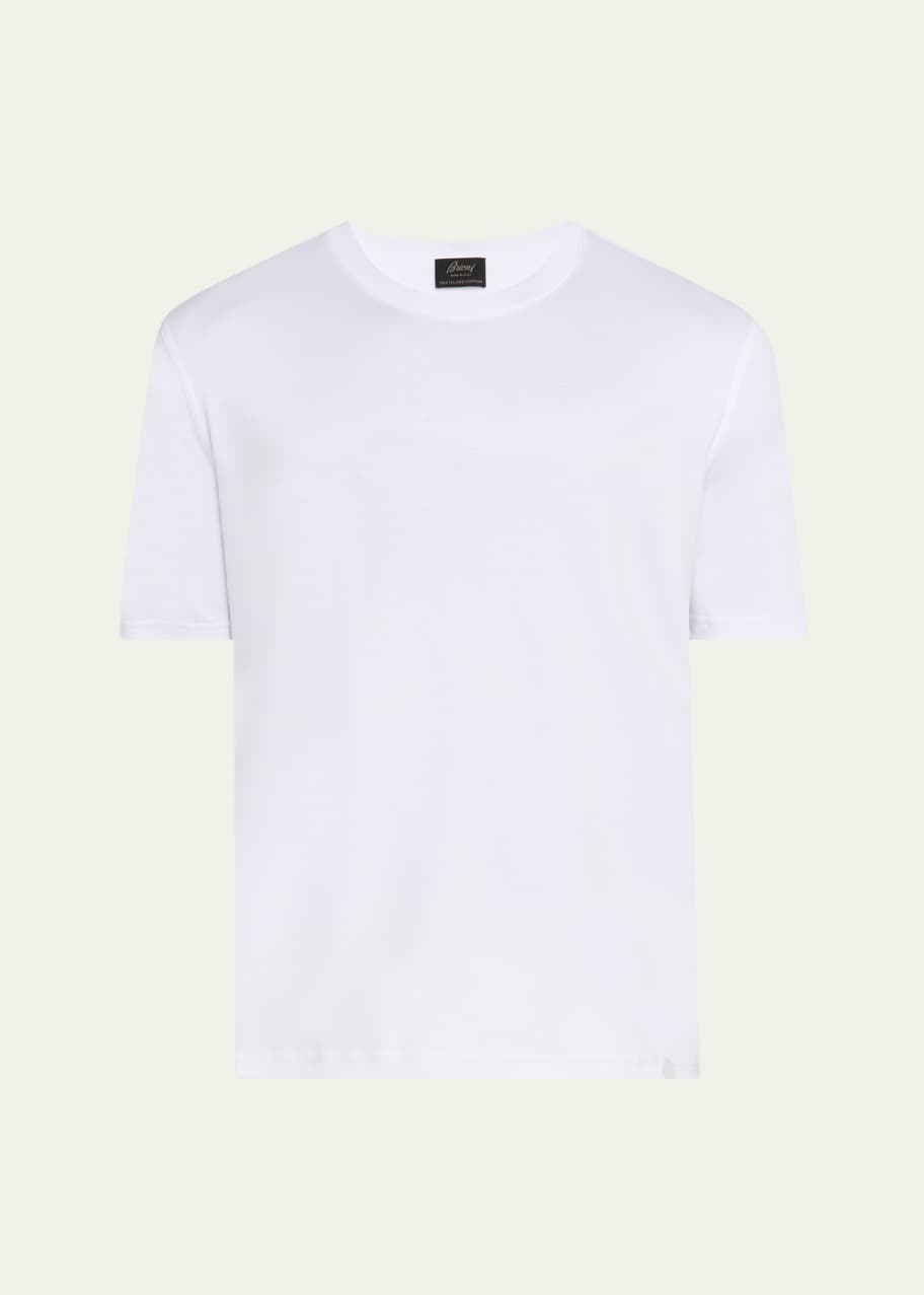 Brioni Men's Sea Island Cotton Crewneck T-Shirt - Bergdorf Goodman