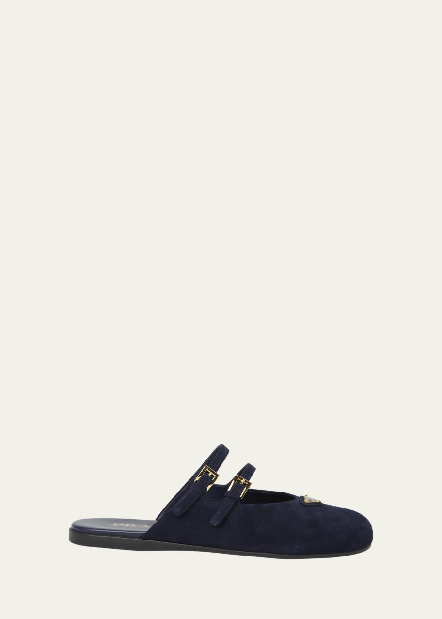 PRADA メリージェーンミュール Prada Suede Dual Mary Jane Ballerina Mules - Bergdorf Goodman