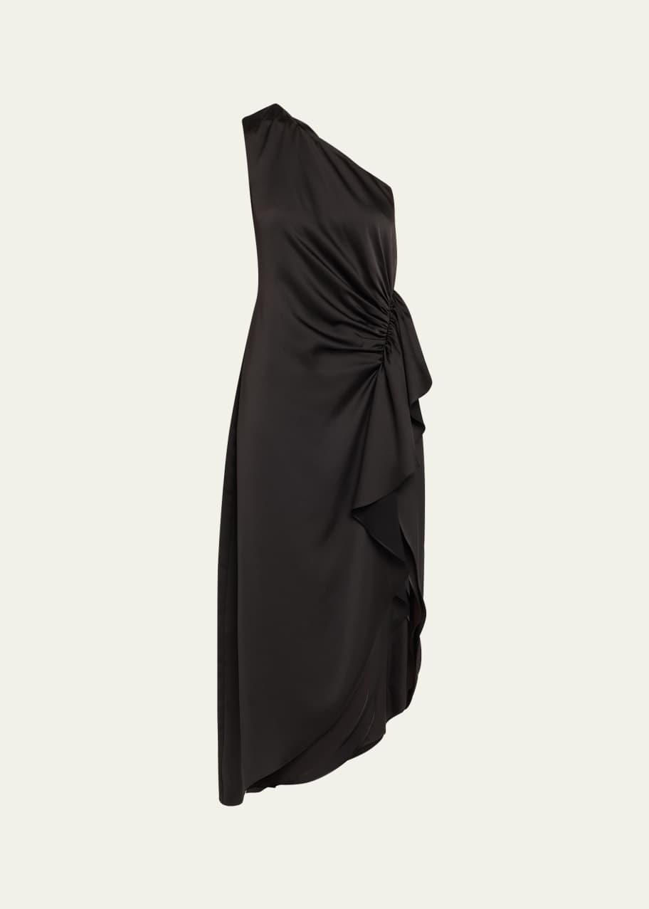 Ramy Brook Malika Draped One-Shoulder Midi Dress - Bergdorf Goodman