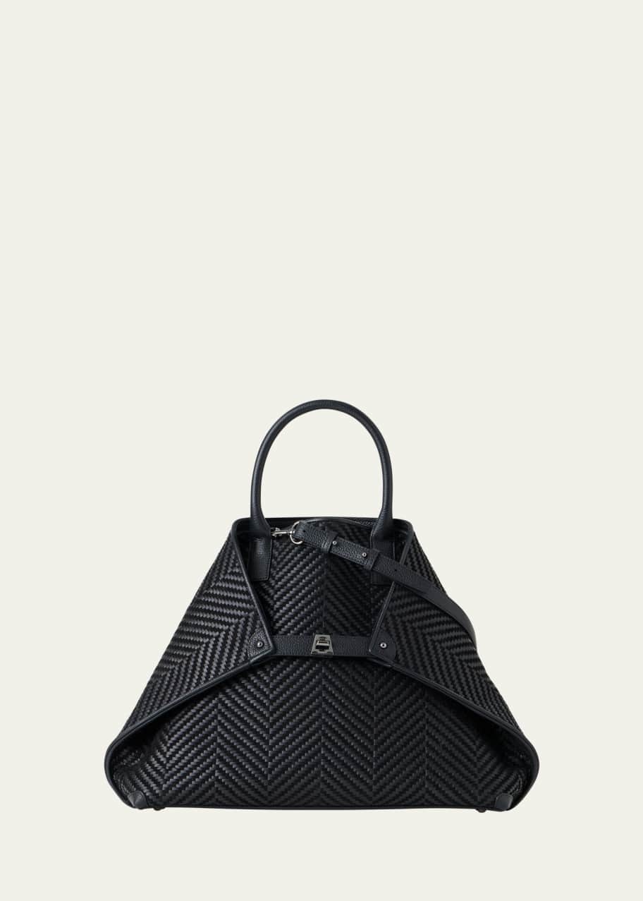 Image 1 of 1: AI Medium Chevron Leather Tote Bag