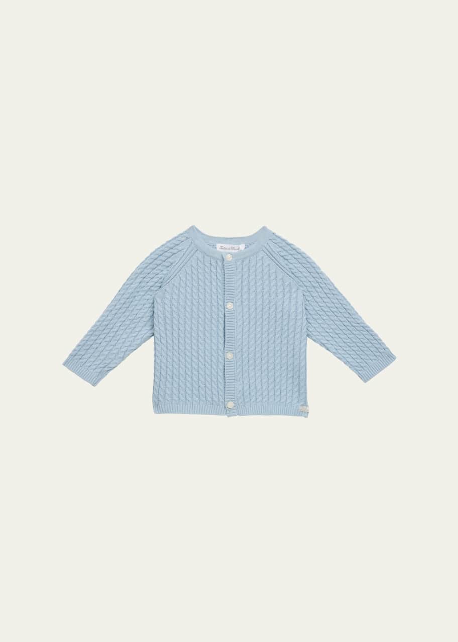 Image 1 of 1: Girl's Cable Knit Cardigan, Size Newborn-4