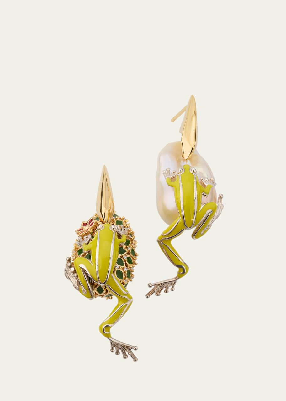 Image 1 of 1: Rana Frog Enameled Earrings