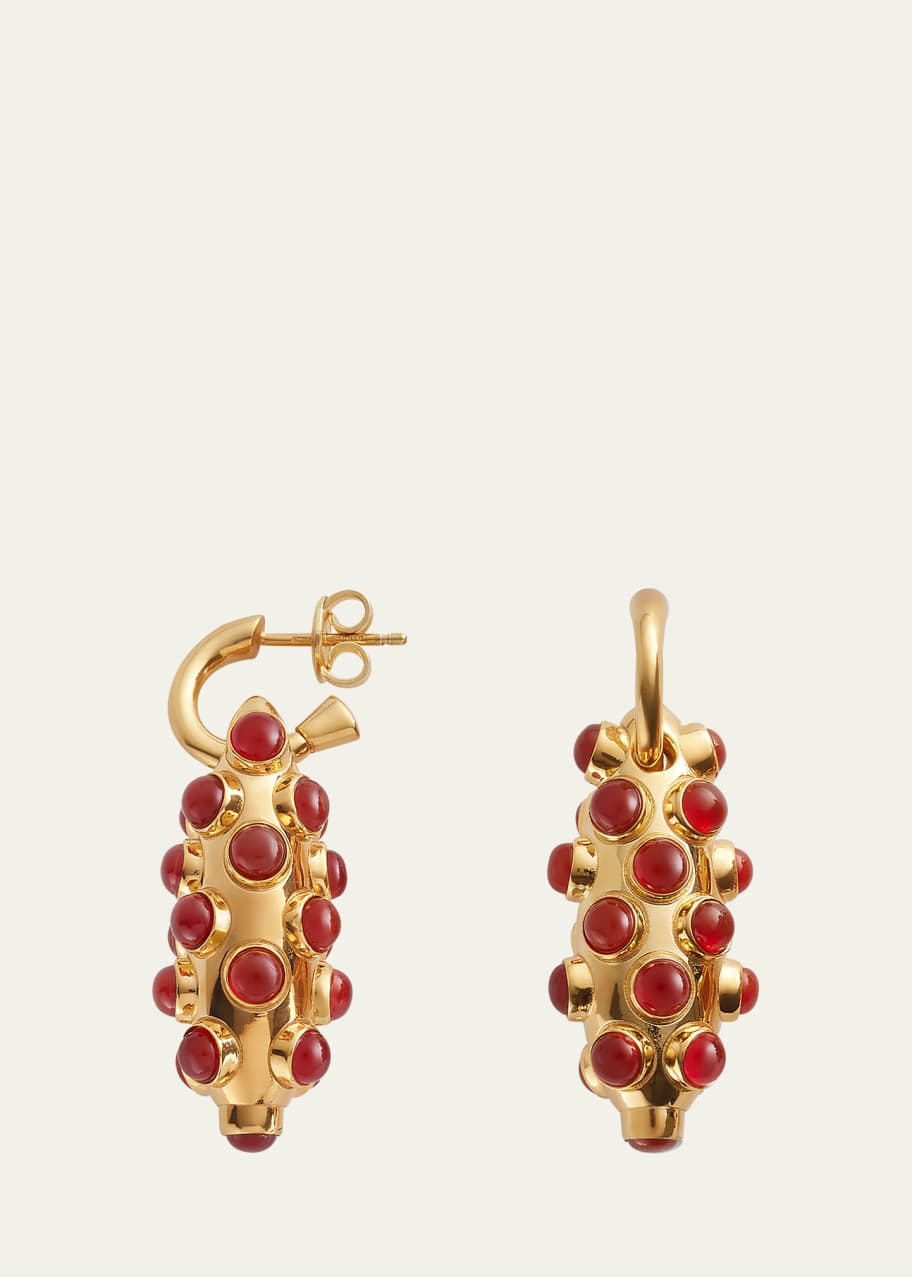 Image 1 of 1: Carnelian 18K Gold-Finish Earrings