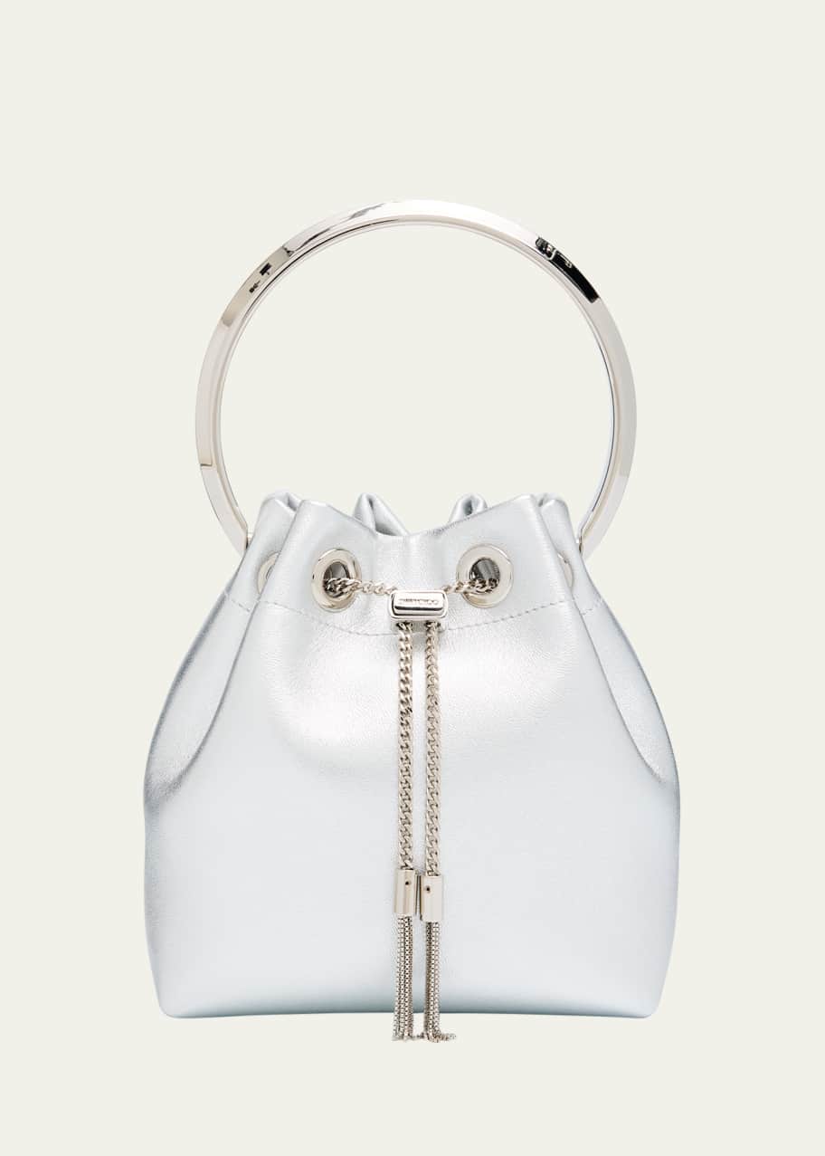 Jimmy Choo Bon Bon Metallic Leather Bucket Bag - Bergdorf Goodman